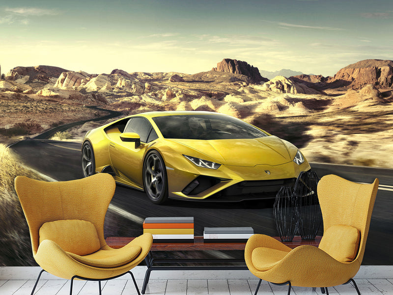 Full-Size Traditional Wallpaper – Lamborghini Wall Mural for Teen Bedroom Kitchen & Living Room