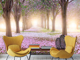 Peel and Stick Made In-House Print For Living Room, Lounge Area "Blooming Trees"