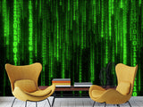 Wall mural Peel and Stick Vinyl “Matrix code" Wallpaper for For Home decor, Bedroom, Playroom