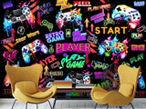 Modern Vibrant Vinyl Wallpaper Peel and Stick “Adrenaline of Victory” – Perfect for Video Game Lovers, Bedroom, Living Room, and Kids’ Room Desing