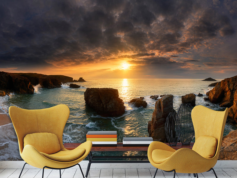 🏞️Natural Print For Comfort Traditional Wall Murals "Bay Of Biscay Near Italy" For Office, Bedroom, Study 🏞️