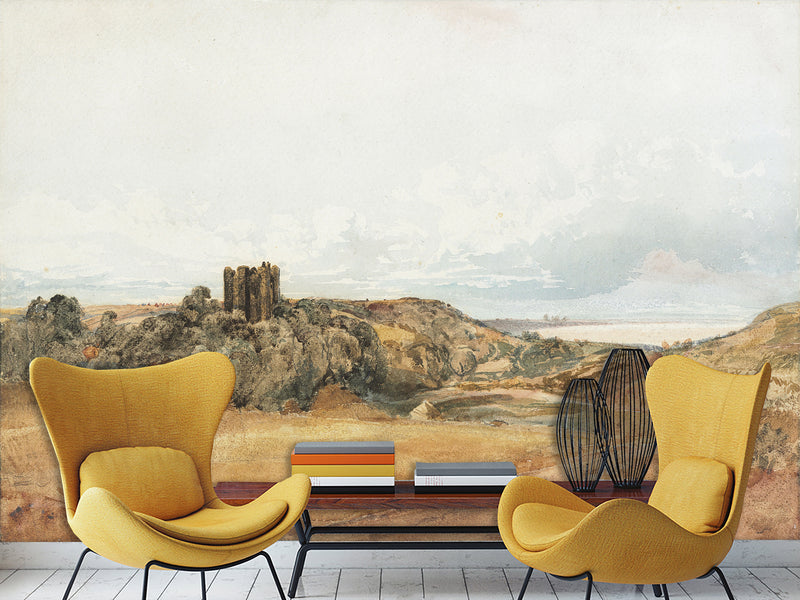 Traditional Wall Mural – “Sheep near Penrhyn Castle, North Wales” by Peter De Wint – Home Decor for Living Room & Bedroom