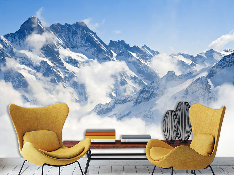 Self-Adhesive Full Wall Wallpaper for Bedroom or Lounge – Alpine Peaks Landscape Design for Home