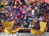 Non-Toxic, Child-Safe Traditional Wall Mural – "Heroes with Magical Powers" Anime Theme for Bedroom or Office