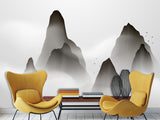 Full-Size Self-Adhesive Wallpaper – Minimalist Clouds Over Mountains Mural For Living Room Or Lounge