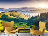 Self-Adhesive Eco Wallpaper For Bedroom, Living Room "Beauty Of The Carpathian Mountains"