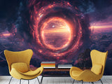 Non-Woven Wall Mural for Living Room, Bedroom, or Office — "Fantastic Portal in Space"