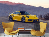 Peel and Stick Mural All Wall Wallpaper Sport Car Wall Art – 3D Porsche Self-Adhesive Wallpaper Decal for Bedroom, Kitchen, or Lounge