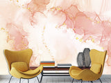 Non-Woven Photo Wallpaper For Bedroom, Living Room, Art Design “Rosea With Golden Abstraction”