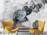 Non-Woven Wall Wallpaper For Office, Art Design For Bedroom, Abstraction Mural "Black And White Haze"