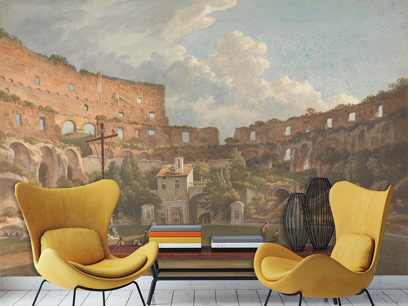 Wall mural in the living room, Traditional wallpaper with John Warwick Smith - Colosseum, Rome