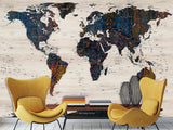 Peel and Stick Wallpaper Oracal film “World map for learning countries”, decor for Kids room