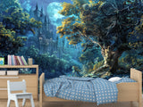 Modern Non-Woven Photo Wallpaper for Kids' or Teen Room – "Enchanted, Magical Castle" Mural