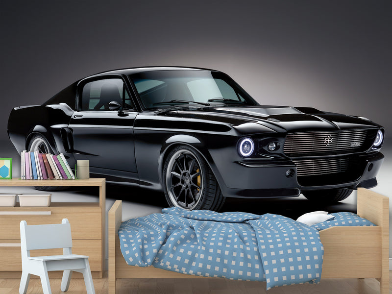 Peel and stick Wall Mural Inspired by Ford Mustang – Bold Wallpaper for Room/Garage/Gym