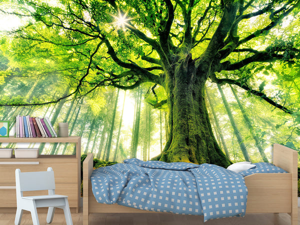 Modern Non-Woven Wallpaper "Tree of Life" — Art Design for a Cozy Living Room or Bedroom