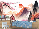 Non-Woven Wall Mural Art Print "Chinese Painting Style", Photo Wallpaper for Decorating Bedroom, Living Room 🖌️🌸