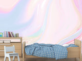 Abstract Peel And Stick Wallpaper For Living Room, Creating Comfort In Space, Abstract Pastel Waves For Office, Bedroom, Full Wall Art Print Mural 🎨