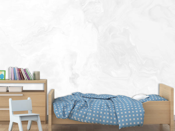 White Self-Adhesive Full-Wall Wallpaper Art – "Minimalist Abstraction in White" for Living Room or Lounge