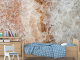 Abstract Composition Peel and Stick Mural Art Design "Beige Crystals" For Hall Living Room Decoration