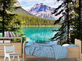 Nature-Inspired Peel and Stick Mural for Living Room or Lounge Area – "Emerald Lake, British Columbia,Yoho National Park"