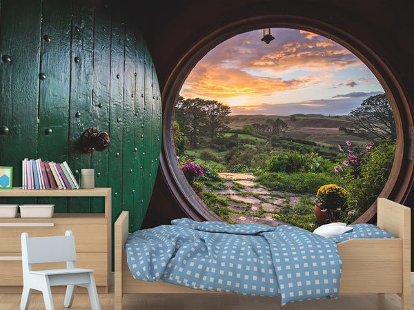 Traditional wallpaper in the kid room “Hobbit Hole” Murals/ Bag End