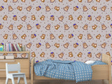 Modern Vinyl Wallpaper Peel an Stick for Decorating a Child's Learning Area — Mural "Educational Owl Print"