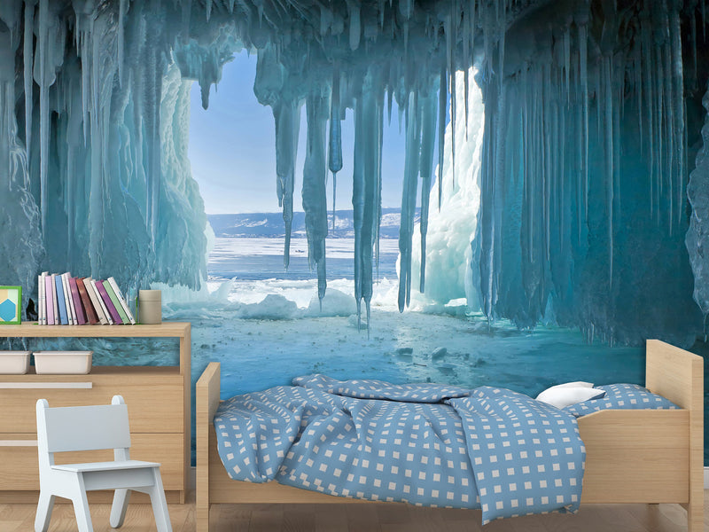 Non-Woven Photo Wallpaper for Home, Bedroom & Kitchen Unique design - Ice Cave Wall Mural