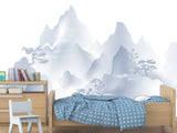 Peel & Stick Mural For Full Wall Minimalist Japanese Mountain Landscape Mural for Home Desing