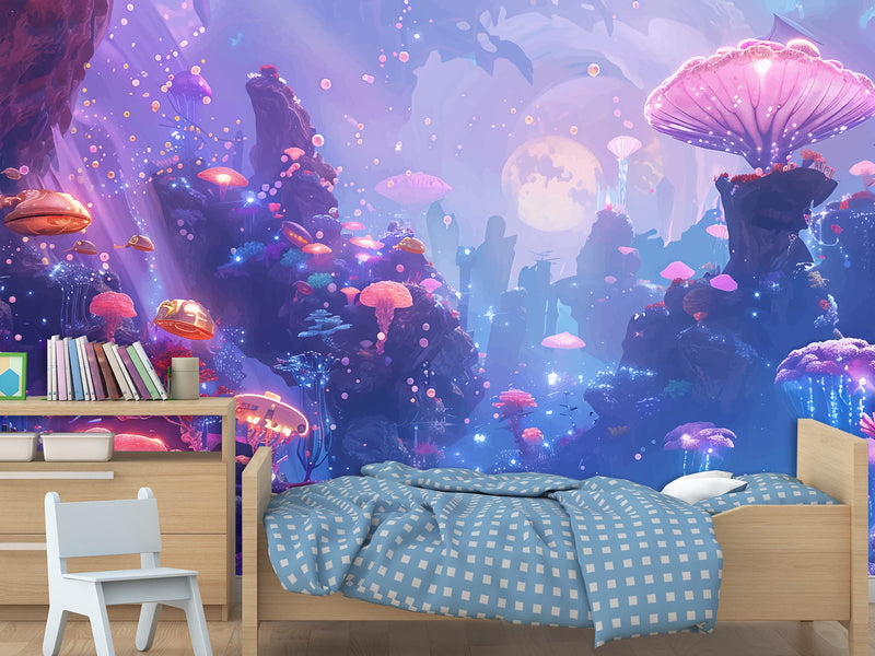 Peel & Stick Vinyl Wallpaper Kids' Room Wall Desing Mural – Fantastic Underwater World Theme