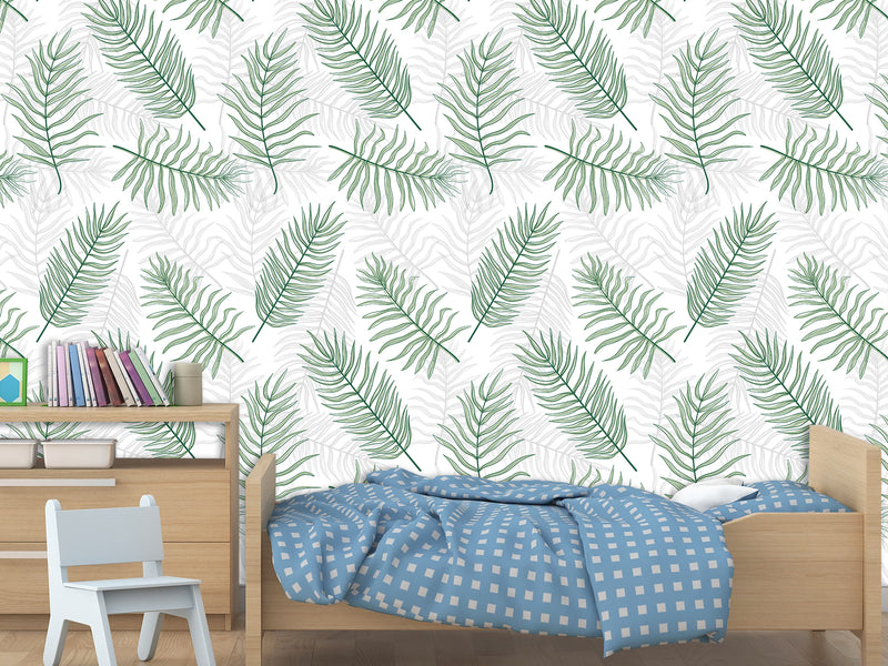 Traditional Wall Murals "Palm Leaves On White Background"  Unique Print For Bedroom  Living Room Kids Room🌿