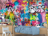 High-Quality Self-Adhesive Wallpaper – Accent Wall for Lounge Area or Creative Studio Mural – "Street Art – Graffiti"