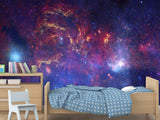 Peel & Stick Print Purple Nebula – Full Wall Wallpaper Mural For Living Room Or Bedroom