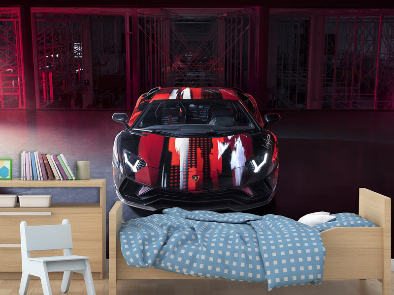 Wall mural 3D self-adhesive in the bedroom, kitchen, hall “LAMBORGHINI”