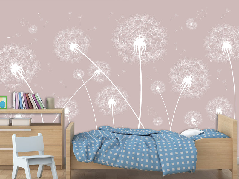 Non-Woven Minimalist Wallpaper With Dandelion Design, Photo Wallpaper For Decorating Bedroom, Living Room 🌿