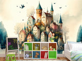 Self-Adhesive Mural Print For Kids' Space "City From A Fairy Tale" Kids Room Print