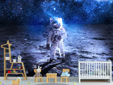 Peel and Stick Photo Wallpaper "Astronaut's flight in space" - Decor Bedroom Wall Art