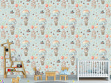 Peel and Stick Full Wall Mural Teddy Bear Hot Air Balloon Ride for Kids Room/Toddler Room