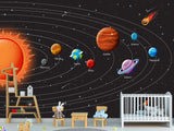 Full Wall Non-Woven Mural – Solar System Wallpaper For Bedroom Or Kids’ Room