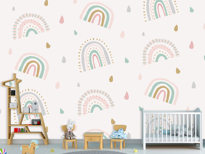 Kids photo wallpaper on the wall non-woven “Rainbow”, 3d wallpaper for Kids room