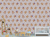 Modern Vinyl Wallpaper Peel an Stick for Decorating a Child's Learning Area — Mural "Educational Owl Print"