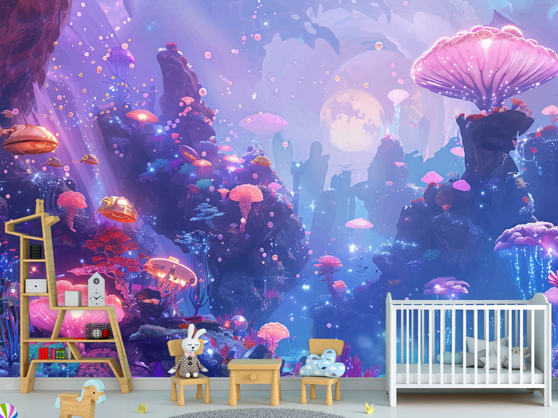 Peel & Stick Vinyl Wallpaper Kids' Room Wall Desing Mural – Fantastic Underwater World Theme