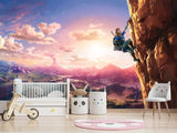 3D Non-Woven Mural Adventure Kids Wallpaper – Zelda on the Cliff | Full Wall Mural for Playroom or Gaming Room