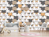 Peel and Stick Wall Mural Cute Kittens Print For Kids’ Room Decor