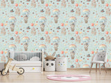 Peel and Stick Full Wall Mural Teddy Bear Hot Air Balloon Ride for Kids Room/Toddler Room