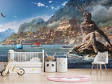 Wall mural in the kitchen, Traditional wallpaper with “Poseidon” pattern