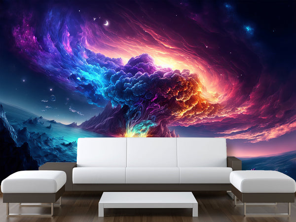 Non-Woven Photo Wallpaper "Big Splash Of The Universe", Art Print For Bedroom, Living Room, Kids' Room 🌌