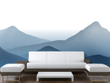 Natural Print Peel and Stick Wall Mural for Home, Beautiful for Bedroom and Kitchen, Self-Adhesive Wallpaper 'Mountain Silhouettes'