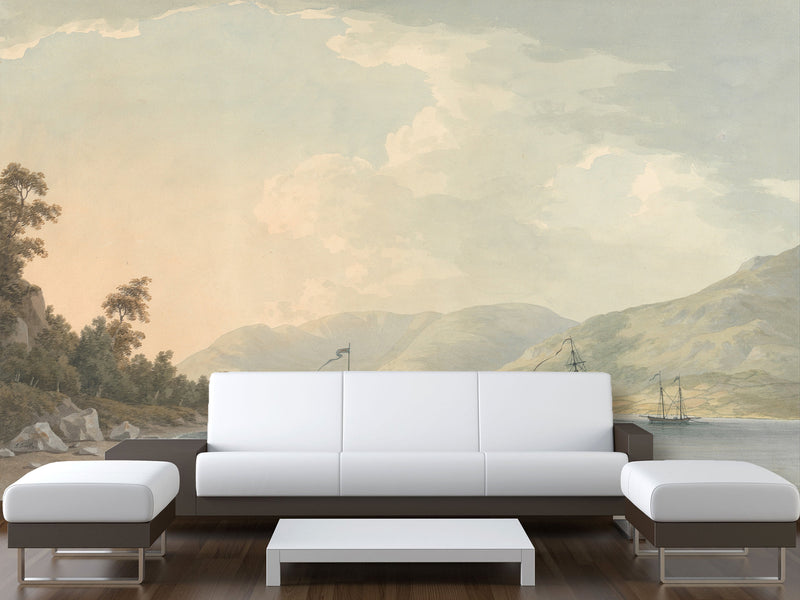 Wall mural in the living room, Traditional wallpaper with John Warwick Smith - Approach to Belle Grange Park