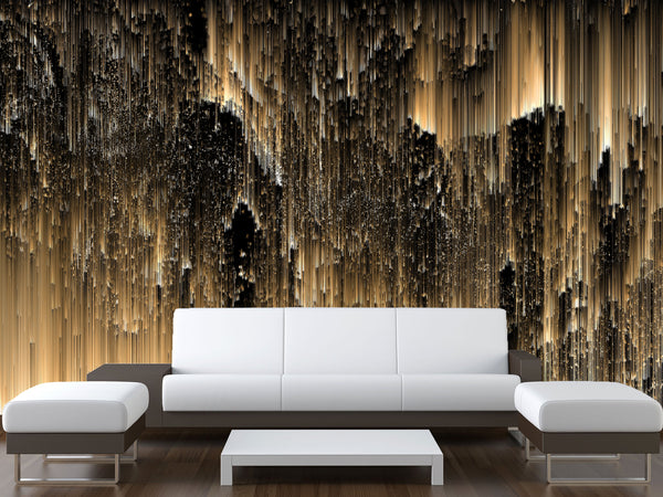 Wall mural Peel and Stick vinyl Wallpaper “Golden rain" Wallpaper for For Home decor, Bedroom