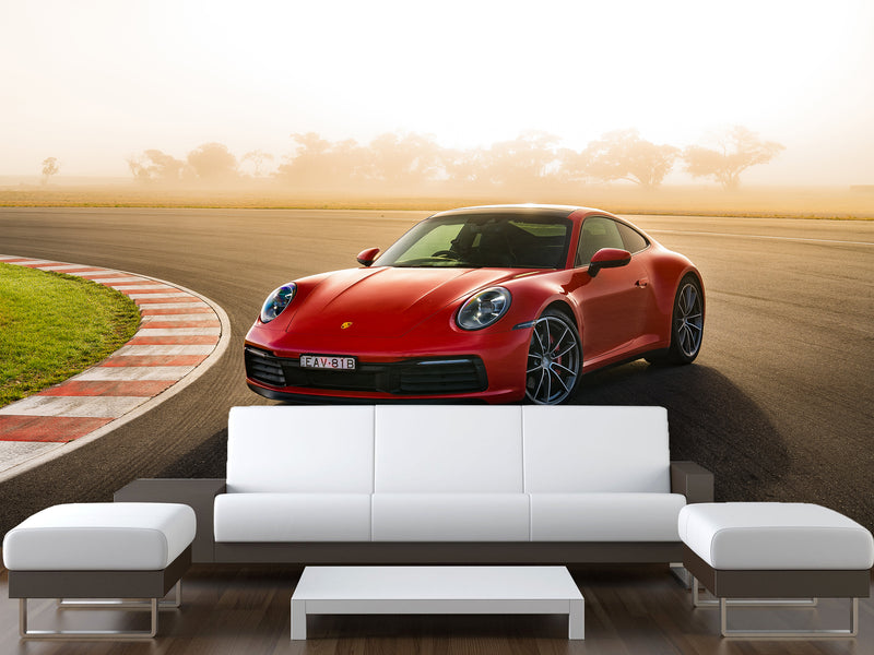 Peel and Stik Wallpaper On The Wall Red Ferrari Car 3D Wall Art For Room & Living Room